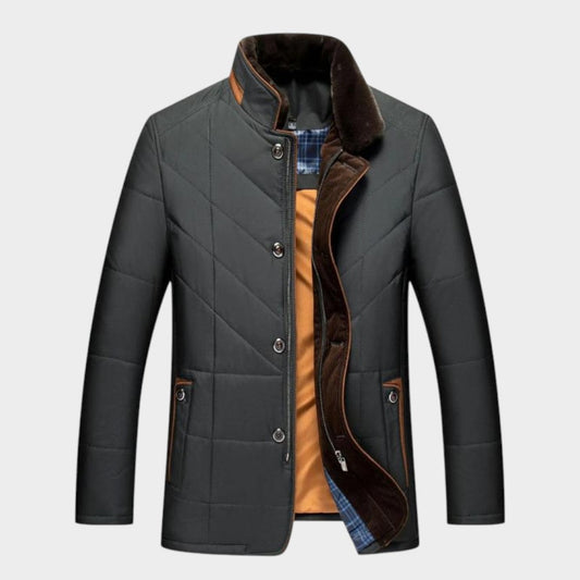Helmfried | Chaqueta acolchada de hombre con cuello de piel